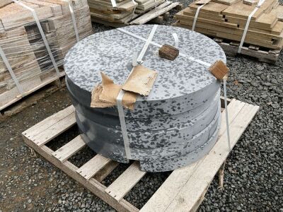 PALLET TO INC. BLUE LIMESTONE CIRCLES / STEPPING STONES 