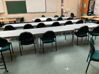 ROOM CONTENTS TO INC. 19No. DESKS, 44 CHAIRS, 24No STACKING CHAIRS, PROJECTOR & SCREEN (Room 6C63)