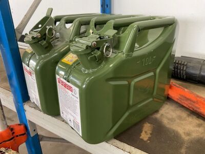 2No. UNUSED MANAX 10 LITRE JERRY CANS