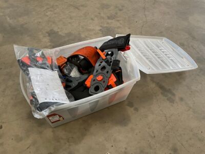BOX LOT OF ASSORTED GARDEN EQUIPMENT HARNESSES