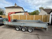 IFOR WILLIAMS 14ft TRI AXLE 3500KGS DROPSIDE CRANE TRAILER