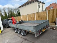IFOR WILLIAMS 14ft TRI AXLE 3500KGS DROPSIDE CRANE TRAILER - 2