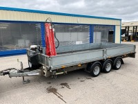 IFOR WILLIAMS 16ft X 7ft 6" TRI AXLE 3500KGS DROPSIDE CRANE TRAILER - 3