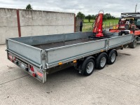IFOR WILLIAMS 16ft X 7ft 6" TRI AXLE 3500KGS DROPSIDE CRANE TRAILER - 12