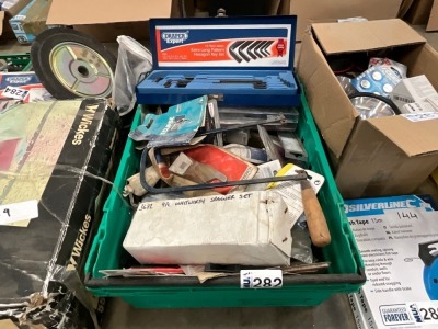 LOT BUNDLE TO INC. SPANNER SET, ALLAN KEY SET, SAW, ECT