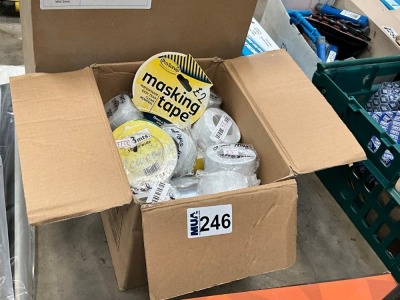 BOX LOT TO INC. ASSORTED MASKING TAPE & INSULATING TAPE