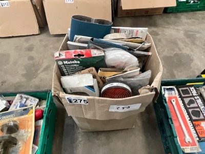 BOX LOT TO INC. ASSORTED SAND PAPER