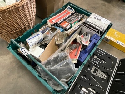 LOT BUNDLE TO INC. FACE MASK, ROUTER BITS, BRAKE WRENCH