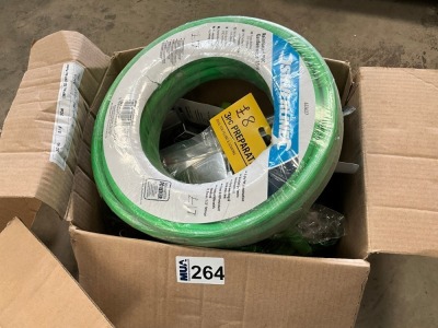 BOX LOT TO INC. AIR LINE HOSE, CHAINSAW SHARPNER