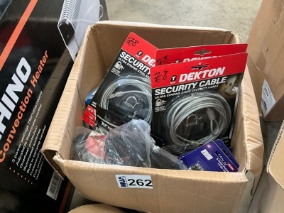 BOX LOT TO INC. SECURITY CABLES, CHAIN, ECT
