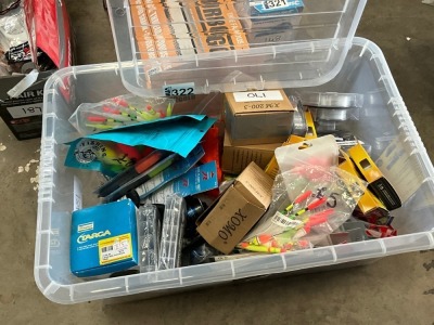 LOT BUNDLE TO INC. FISHING FLOATS, LINE & ACCESSORIES