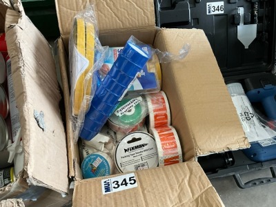 BOX LOT TO INC. THREAD TAPE, PACKING TAPE, ECT