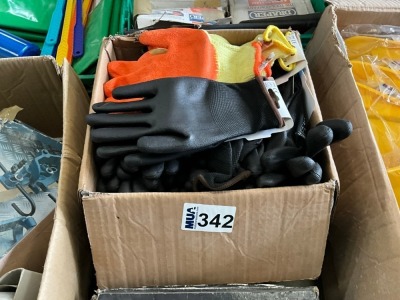 BOX LOT TO INC. UNUSED WORK GLOVES