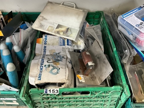 LOT BUNDLE TO INC. HAWKS, TROWELS, MORTICE ATTACHMENT