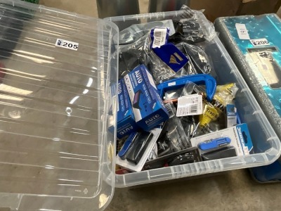 LOT BUNDLE TO INC. AUTO DARKENING GOGGLES, JUBLIEE CLIPS, CLAMPS, POCKET KNIVES, VENT COVERS