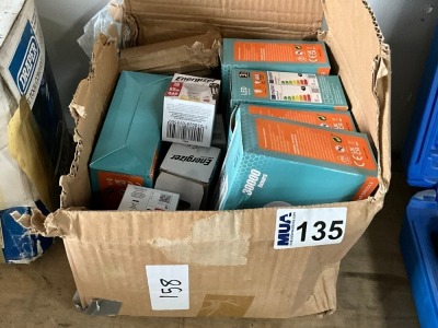 BOX LOT TO INC. ASSORTED UNUSED LIGHTS BULBS
