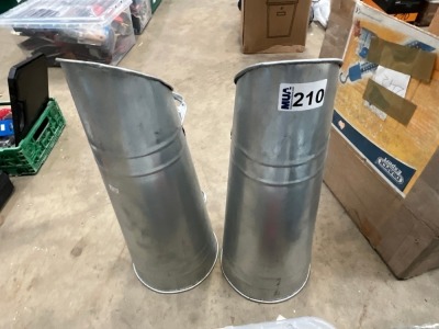 2No. UNUSED GALVANISED COAL SCUTTLES