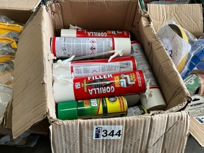 BOX LOT TO INC. EXPANDING FOAM, SPRAY GREASE