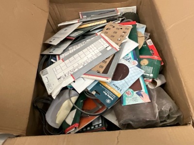 BOX LOT TO INC. ASSORTED SAND PAPER