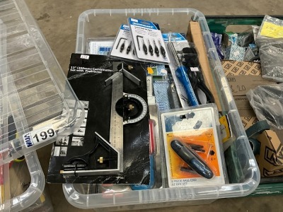 LOT BUNDLE TO INC. SLIDING SQUARE, SOLDERING IRON, HEXAGON KEY SET, …..