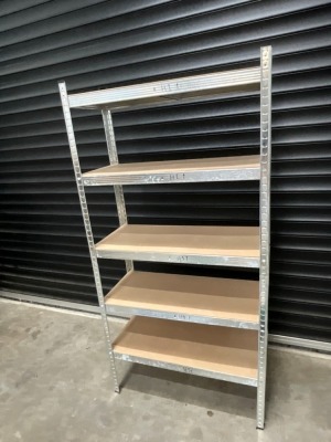 5 TIER GALVANISED SHELF UNIT 900mm X 400mm X 1800mm