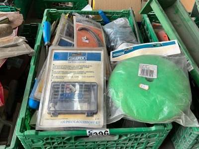 LOT BUNDLE TO INC. ASSORTED RASPS, CLAMPS, BUFFING PAD, BELT TENSIONERS