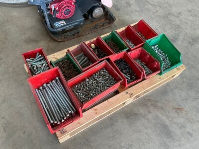 PALLET TO INCLUDE 12No. ASSORTED BINS OF BOLTS & NUTS
