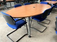 2400mm 6 SEATER OVAL MEETING TABLE - 2