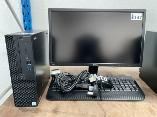 DELL OPTIPLEX 3060 SFF DESKTOP WORKSTATION & BENQ GW2270 HDMI LCD MONITOR