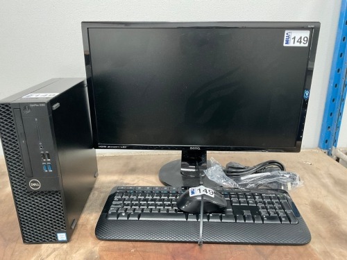 DELL OPTIPLEX 3060 SFF DESKTOP WORKSTATION & BENQ GL2460-B LCD MONITOR