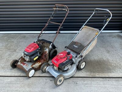 2No. HONDA WALK BEHIND PETROL LAWNMOWERS