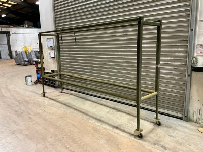 APPROX. 3750mm x 700m x 2100mm DOUBLE MOBILE DRYING RACK