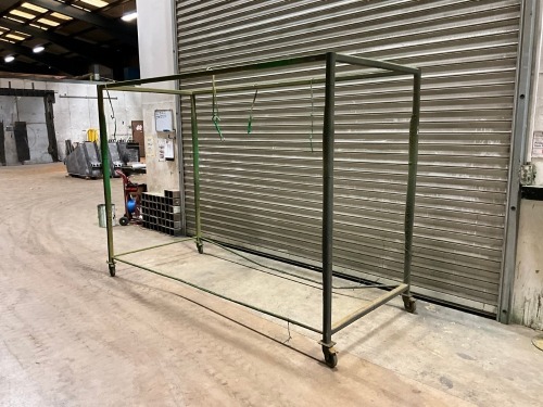 APPROX. 3750mm x 1300mm x 2140mm DOUBLE MOBILE DRYING RACK