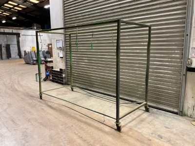 APPROX. 3750mm x 1300mm x 2140mm DOUBLE MOBILE DRYING RACK