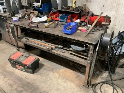APPROX. 1800mm x 900mm x 860mm METAL WORKBENCH