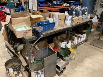 APPROX. 2430mm x 860mm x 880mm METAL WORKBENCH 