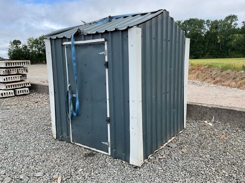APPROX. 7ft X 7ft X 8ft STEEL FRAME GARDEN SHED