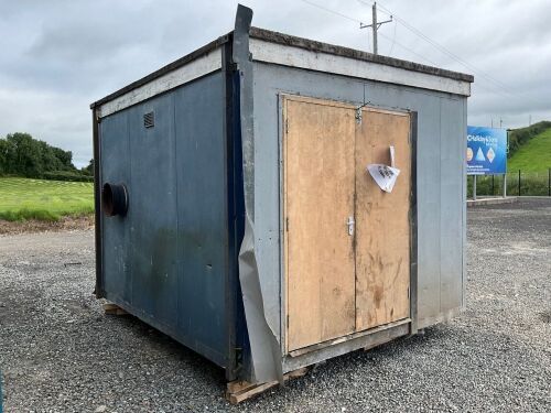 APPROX. 10ft X 12ft STEEL CLAD SINGLE ROOM CABIN  