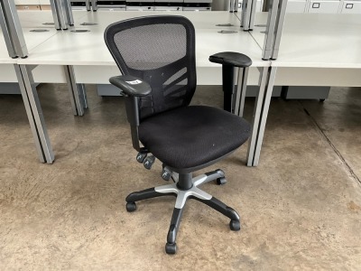 ERGONOMIC MESH 3 LEVER OPERATOR CHAIR WITH ADJUSTABLE ARMS
