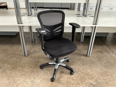 ERGONOMIC MESH 3 LEVER OPERATOR CHAIR WITH ADJUSTABLE ARMS