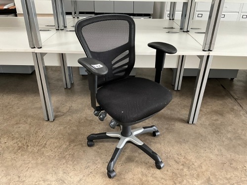ERGONOMIC MESH 3 LEVER OPERATOR CHAIR WITH ADJUSTABLE ARMS