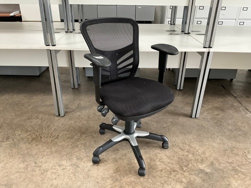 ERGONOMIC MESH 3 LEVER OPERATOR CHAIR WITH ADJUSTABLE ARMS