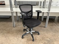 ERGONOMIC MESH 3 LEVER OPERATOR CHAIR WITH ADJUSTABLE ARMS