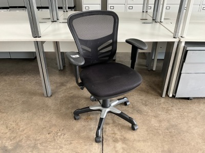 ERGONOMIC MESH 3 LEVER OPERATOR CHAIR WITH ADJUSTABLE ARMS