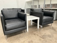 2No. HABITAT ARMCHAIRS & IKEA SIDE TABLE