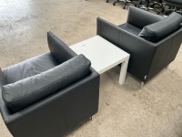 2No. HABITAT ARMCHAIRS & IKEA SIDE TABLE - 4