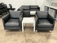 2No. HABITAT ARMCHAIRS & IKEA SIDE TABLE - 5