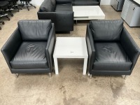 2No. HABITAT ARMCHAIRS & IKEA SIDE TABLE - 6