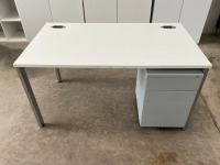 GOAL POST 1400X800mm RECTANGULAR OFFICE DESK & 3 DRAWER METAL PEDESTAL - 2