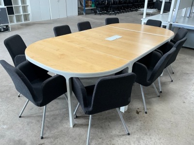 10 SEATER MEETING TABLE & CHAIRS